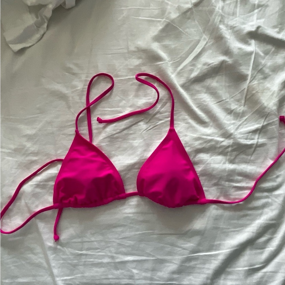 Old Navy Pink Triangle Bikini Set with Adjustable Straps